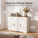 42.5" Farmhouse Sideboard Buffet Cabinet with Barn Doors, White