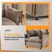 34 Inch LuxuriouslyOversized LightBrown Upholstered Accent Chairs