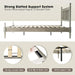 Queen Size Bed Frame, Solid Wood Platform Bed with Headboard & Footboard, Central Metal Legs, 12 Sturdy Slatted Base, Anti-Noise & Slip-Free, No Box Spring Needed, Weathered Gray Oak Finish WCQ-34