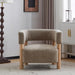 Low Profile BoucleFabric Accent Chair LightCamelTone