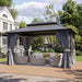 10x14ft Hardtop Gazebo Outdoor Patio With Curtains