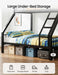 Twin XL Queen Bunk Bed Black IndustrialGradeSteelFrame