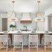 20.47" Modern Glass Chandelier, Gold Dining Room Light Fixtures over Table