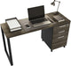 Modern Design Milano Office Computer Desk with 3 Locking Drawers, 48 Inch Grey and Black Industrial Wood Desk with Filing Drawer and Storage by Crafts and Comfort
