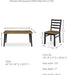 Blondon Rectangular Dining Room Table Set with 6 Chairs, Chevron Pattern, Tapered Legs, Seats 6, Wood, 60" Long, Brown & Black