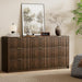 Walnut Dresser for Bedroom, Modern Dresser with 9 Drawers and Smooth Slides, Wide Chest of Drawers with Golden Handles for Bedroom, Living Room, Closet, 15.7" D X 63" W X 31.5" H