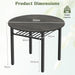 FortyInch Round Dining Table With StorageShelf Gray