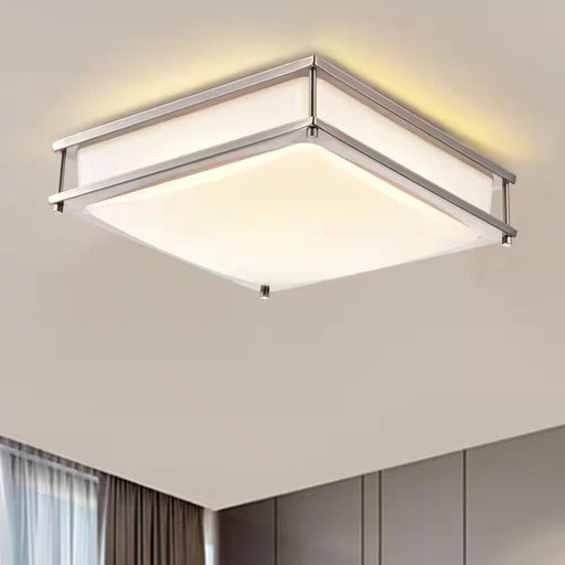 12 In. Brushed Nickel Dimmable 15-Watt Selectable LED Flush Mount Ceiling Light 3000K 4000K 5000K