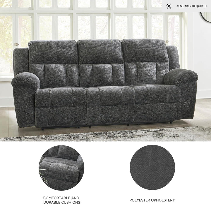 Frohn Contemporary Manual Reclining Sofa, Gray