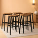 Bar Stools Set of 4, Counter Height Bar Stools, 23.6'' Bar Chairs, Saddle Stools with Footrests, Industrial Barstools for Dining Room, Kitchen, Bar, Rustic Brown and Black BF02MDP401