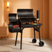 Charcoal Grills Outdoor BBQ Grill Offset Smoker with Wheels Side Fire Box Portable Barbecure Grill for Outdoor Cooking Backyard Camping Picnics,Black