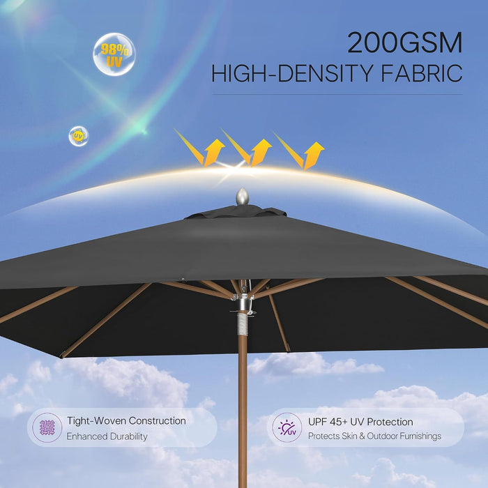 Market Umbrella 10 FT High-End UPF 45+ Rustproof Aluminum Grey