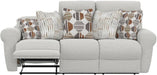 Catnapper Beige Power Reclining Sofa with Soft Fabric, Cool Gel Memory Foam, Steel Tech Frame, Pocket Coil Seating, Accent Pillows, RV Theater Comfort