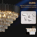 30 Inches Black Crystal Chandelier Ceiling Fixture