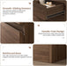 6 Drawer Double Dresser for Bedroom, L Shaped Modern Simply Chest of Drawers, Wood Storage Corner Dresser with Anti-Tipping for Living Room Entryway Home Office, Walnut