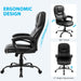 High Back Executive Chair Faux Leather Managerial Chair Ergonomic Task Chair Computer Meeting Chair Large Seat Swivel Chair, Sturdy Metal Base, Black