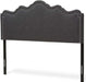 Coastal Cool Modern and Contemporary Fabric Headboard Queen/Dark Gray
