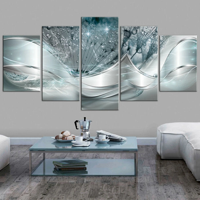 Abstract Wall Art Painting - 5 Pieces Wall Art Canvas - Flowing Water Droplets Abstract Flower Wall-Art Canvas Background Canvas Paintings Ready to Hang for Home Decorations Wall Decor