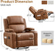 Power Swivel Rocker Recliner Chair with Adjustable Armrests, Brown