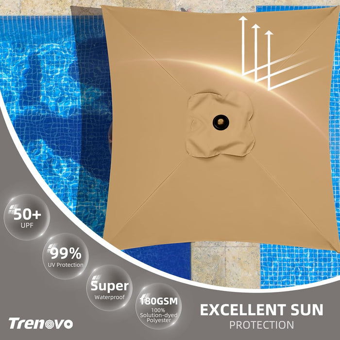 4.9Ft Mini Square Patio Umbrella - UV 50+ Waterproof & Easy Setup | Outdoor Table Umbrella for Deck, Balcony, Garden, Lawn, Backyard, Market