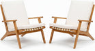 Adirondack Chairs Set of 2, PE Leather Outdoor Chairs with Cushions