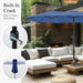 15Ft Extra Large Outdoor Patio Umbrella with Base Included, Haze Blue