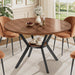 round Dining Table for 4, 43" Farmhouse Kitchen Table with Storage
