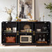 70" Modern Buffet Cabinet with 6 Doors Storage (Black)