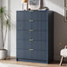 47" Tall Fluted 5-Drawer Dresser for Bedroom, Blue