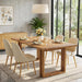 63-Inch Solid Wood Dining Table for 6, Farmhouse Kitchen Table with Heavy Duty Legs, Rectangular Wood Desk for Dining Room, Living Room, Rustic Brown