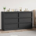 6 Drawer Dresser for Bedroom, 47In Wide Natural Oak 6 Chest of Drawers with Large Storage, Wooden Dresser Organizer Closet for Living Room, Entryway, Nursery