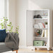 61-Inch Tall White Metal Storage Cabinet Barn-Doors