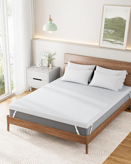 Twin XL Mattress Topper - 3 Inch Cooling Memory Foam Mattress Pad for Back Pain,Bed Topper with Bamboo Cover,Removable & Washable & Non-Slip,Certipur-Us & Oeko-Tex Certified