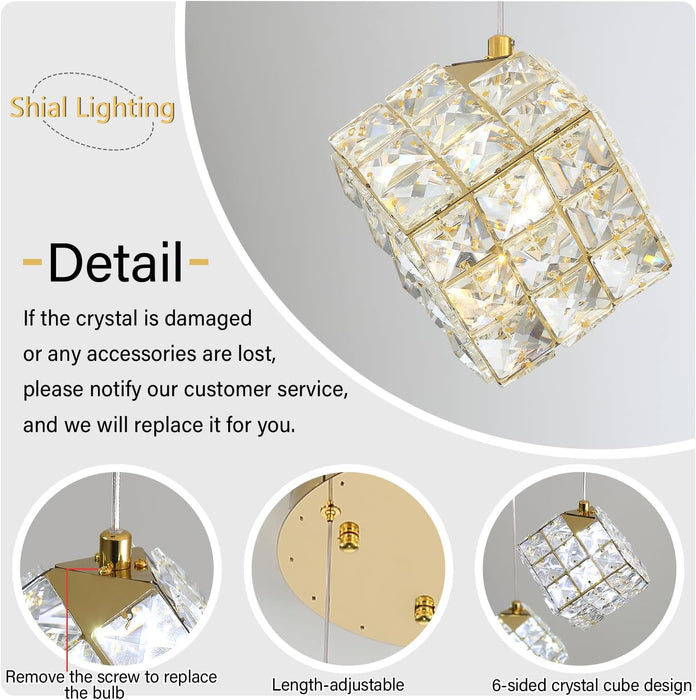 Gold Crystal LED Chandelier Staircase Ceiling Light