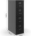 4-Drawer Vertical File Cabinet, Letter/Legal, Locking, Black