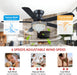 Crystal Ceiling Fan Fandelier with Lights-Ceiling Fans with Remote Control,Modern Ceiling Fan with Noiseless DC Reversible Motor,Dining Room,Living Room(52" Black)