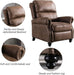 Pushback Recliner Chair with Rivet Detail