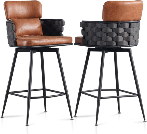 Bar Stools Set of 2 Counter Height Bar Stools 26 Incheshand Woven Bar Chair for Kitchen Island, Bar Counter, Pub, Dining Room,Cafe
