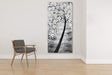 3D White Flower Canvas Wall Art Hand Painted Grey Paintings Vertical Artwork for Living Room Bedroom Hallway Decoration