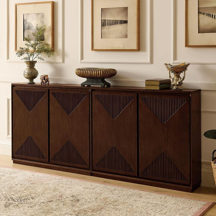 39" Narrow Sideboard Buffet Cabinet,Bar Cabinet Solid Wood Doors