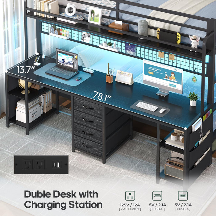 Black Twin Over Twin Bunk Bed DeskStorageSolutions