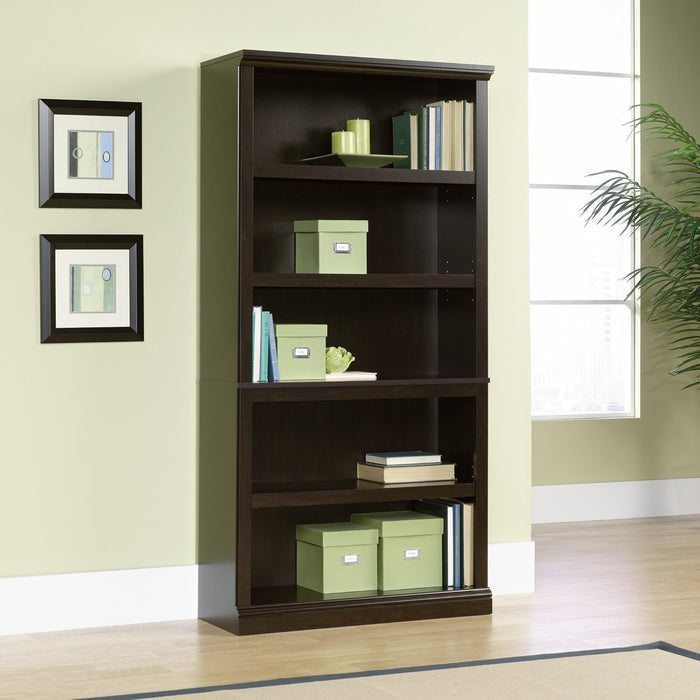 Miscellaneous Storage 5 Bookcase/Book Shelf, L: 35.28" X W: 13.23" X H: 69.76", Jamocha Wood