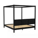 Minimalist Black Wood Frame King Plank Canopy Bed