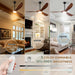 52" Ceiling Fans with Lights and Remote Control, Outdoor Ceiling Fan with Lights High CFM Quiet 3 Blade Wood Walnut Fan, Propeller Ceiling Fan for Outdoor/Indoor,Deep Walnut