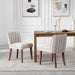 Upholstered Parsons Chair Set of 2, Linen Fabric Khaki Striped Dining Chairs with Walnut Wood Leg Cushioned Back Modern Rustic Side Chairs for Living Room/Kitchen/Dining/Restaurant