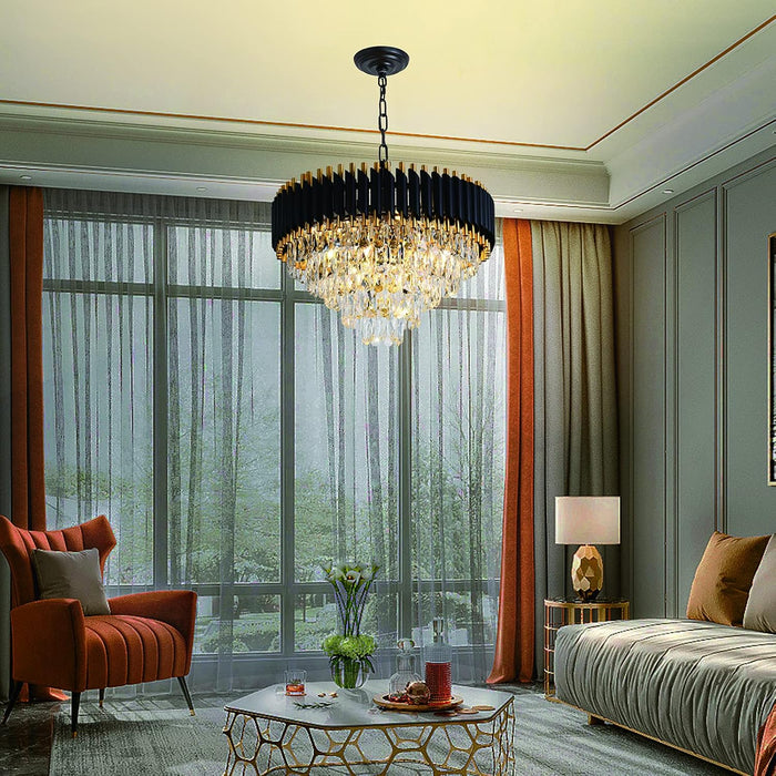 Gold K9 Crystal Chandelier 24 Inch PendantLighting