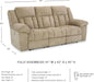 Tip-Off Classic Wall Hugger Power Reclining Sofa with Adjustable Headrest and USB Ports, Light Brown