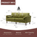 Mustard Green Velvet Loveseat (77")