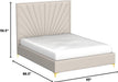 Eclipse Collection Modern | Contemporary Velvet Upholstered Bed with Channel Tufted Design and Complete Sets of Gold and Chrome Legs Included, Queen, Cream