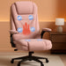 6 Point Vibrating Massage Office Chair with Heat, Velvet High Back Executive Office Chair with Reclining Backrest, Padded Armrests and Remote, Pink